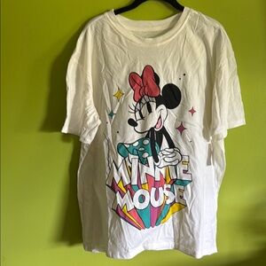 NWOT Disney White Minnie Mouse Graphic Tee Shirt Size XL